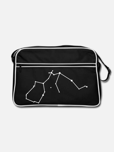 Wassermann-Tierkreis-Sternbild - Retro Tasche - Schwarz/Weiß