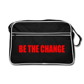 be the change - Retro Bag - black/white - Front