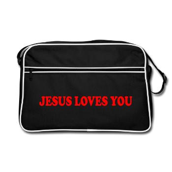 Jesus loves you - Sac Retro - noir/blanc - Devant