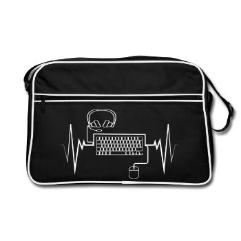 Cardio jeu joueur de jeu ordinateur jeu - Sac Retro - noir/blanc - Devant