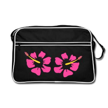Fleur Rose Rose Fleur Fleurs Rose Rose Fleurs - Sac Retro - noir/blanc - Devant