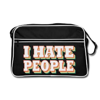 i hate people | I hate people - Retro Bag - black/white - Front