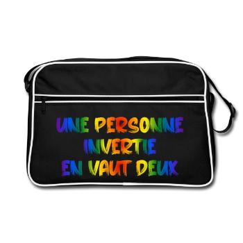 Une personne invertie en vaut deux - Sac Retro - noir/blanc - Devant