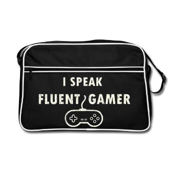 Fluent in Gamer - Retro Bag - black/white - Front