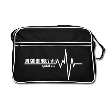 A NEW HEART (B/N) - Retro Bag - black/white - Front