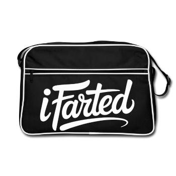 I farted - Funny Gen Alpha Logo - Retro Bag - black/white - Front