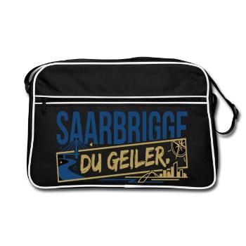 Saarbrigge Du Geiler - Retro Tasche - Schwarz/Weiß - Vorne