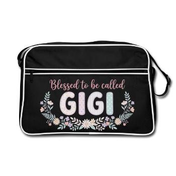 Gigi Granny Flowers Gift Cute Grandma - Retro Bag - black/white - Front