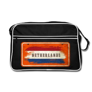 netherlands vintage flag sign - Retro Bag - black/white - Front