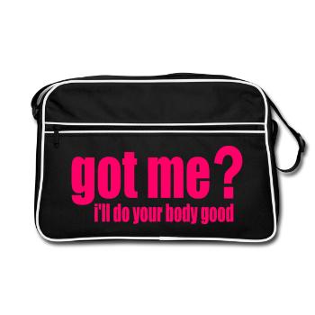 got me? i'll do your body good - Sac Retro - noir/blanc - Devant
