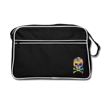 Trendy & Cool Graffiti crâne Résumé - Sac Retro - noir/blanc - Devant