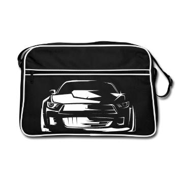 US Muscle Car V8 Voitures De Sport Voitures Dessin Croquis - Sac Retro - noir/blanc - Devant