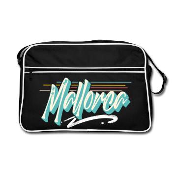 Mallorca - Retro Tasche - Schwarz/Weiß - Vorne