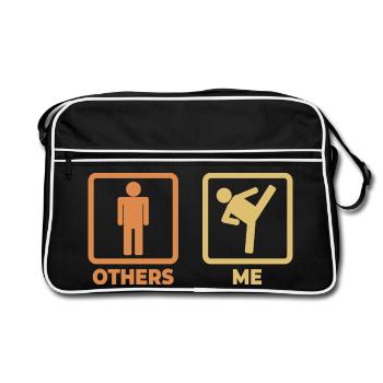 Figurines de kickboxeur - Sac Retro - noir/blanc - Devant