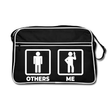 Ice Cream Lover Stick Figure - Retro Bag - black/white - Front