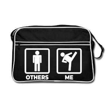 Me as a kickboxer - Retro Bag - black/white - Front