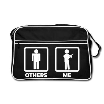 Ukulele Stick Figure - Retro Bag - black/white - Front