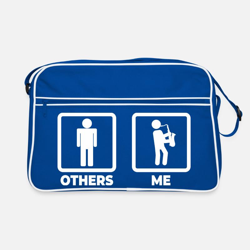 Saxophon Strichmännchen Retro Tasche