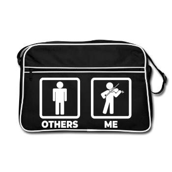 Violinist Stick Figure - Retro Bag - black/white - Front