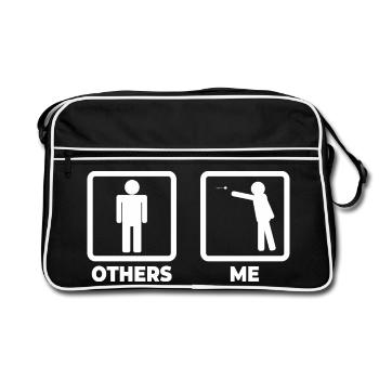 Dart Player Stick Figure - Retro Bag - black/white - Front