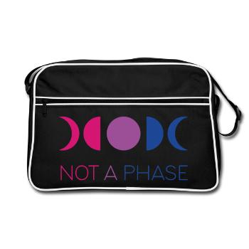 LGBTQ Pride Month - Not a Phase - Bisexual - Retro Bag - black/white - Front
