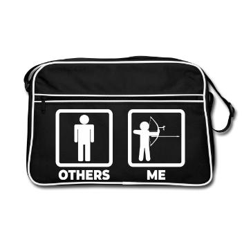 Archery stick figures - Retro Bag - black/white - Front