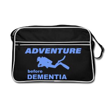 DIVING ADVENTURE - Retro Tasche - Schwarz/Weiß - Vorne