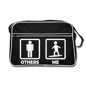Surfer Stick Figure - Retro Bag - black/white - Front