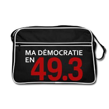 ma démocratie en 49.3 - Sac Retro - noir/blanc - Devant