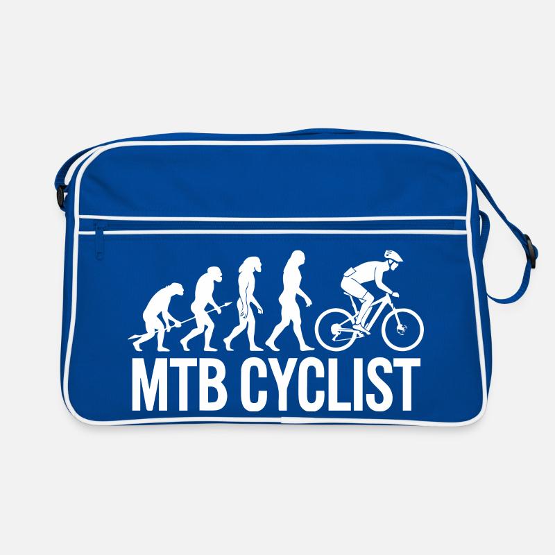 Evolution einer MTB-Radfahrer-Silhouette Retro Tasche