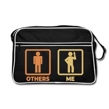 Amateur de crème glacée drôle - Sac Retro - noir/blanc - Devant