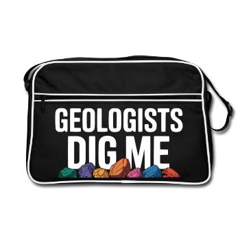 Gestein sammeln Rockhound Gestein Sammler Geologie - Retro Tasche - Schwarz/Weiß - Vorne