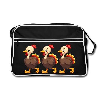 Bébé dinde de Thanksgiving - Sac Retro - noir/blanc - Devant