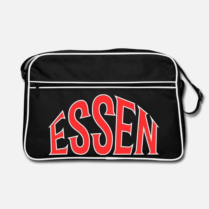 Essen - Retro Tasche - Schwarz/Weiß