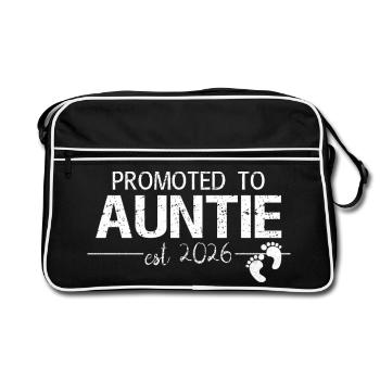 Promue tante 2026 Cadeau de la nouvelle tante - Sac Retro - noir/blanc - Devant