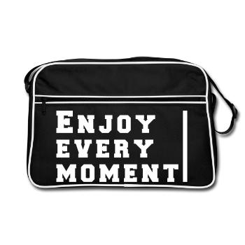 enjoy every moment - Sac Retro - noir/blanc - Devant
