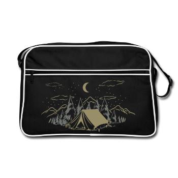 Nachtlagerzelt in Pines - Retro Tasche - Schwarz/Weiß - Vorne