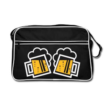 2 Bavarian beer mugs Prosten (beer / NEG 2C) - Retro Bag - black/white - Front