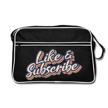 Like & Subscribe 70s Style - Retro Bag - black/white - Front