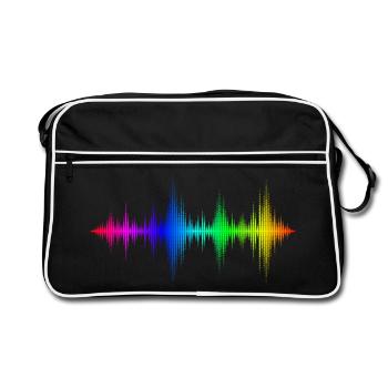 Ondes sonores arc-en-ciel - Sac Retro - noir/blanc - Devant