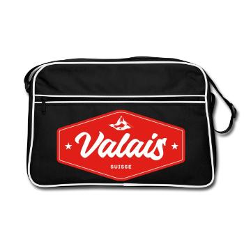 Insigne du Valais Suisse - Sac Retro - noir/blanc - Devant
