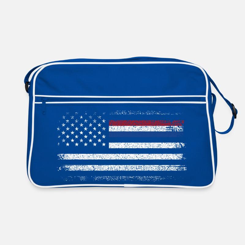 Drapeau américain robuste avec accent bleu Sac Retro