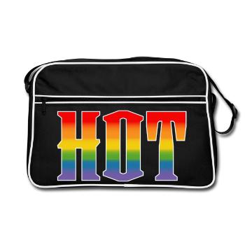 Texte arc-en-ciel Hot LGBT lgbtqi queer - Sac Retro - noir/blanc - Devant