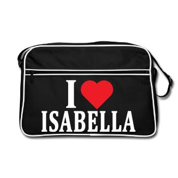 t-shirt I love Isabella t-shirt gift idea - Retro Bag - black/white - Front
