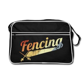 Fencing Vintage Look - Retro Bag - black/white - Front