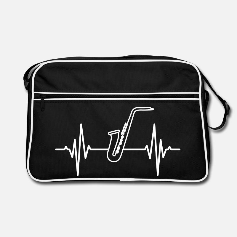 Saxophon Herzschlag Retro Tasche