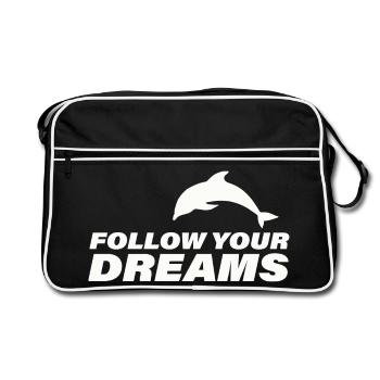 SUIVEZ VOS RÊVES - Sac Retro - noir/blanc - Devant