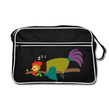Cadeau design coq endormi - Sac Retro - noir/blanc - Devant