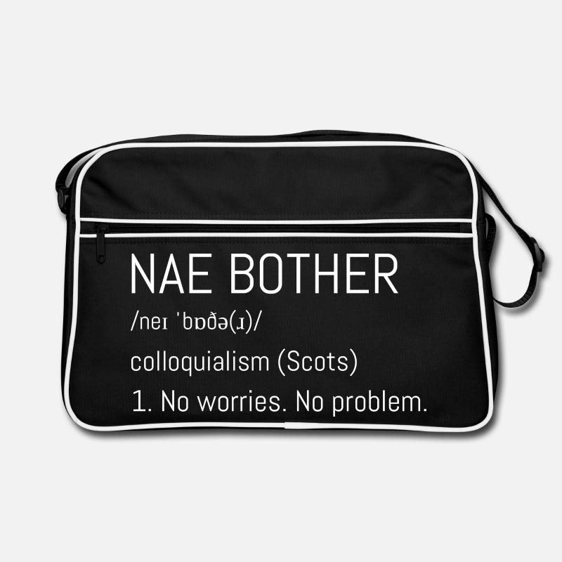 Typographie de Nae Bother - Sac Retro - noir/blanc