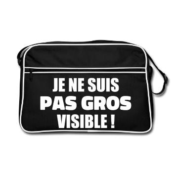 Humour : Je ne suis pas gros, je suis visible ! - Sac Retro - noir/blanc - Devant
